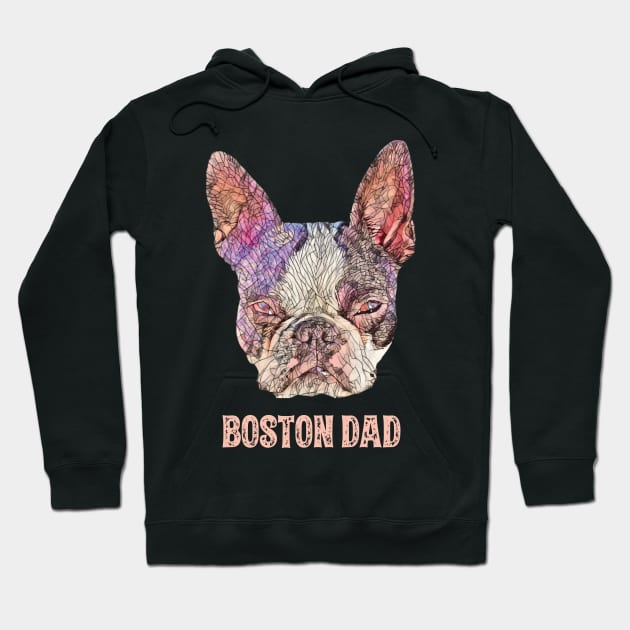 Boston Terrier Dad Father's Day Gift Hoodie by DoggyStyles